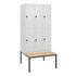 Doppelstöckiger Sitzbankschrank, HxBxT 1950x900x815mm, 3x2 Abt.