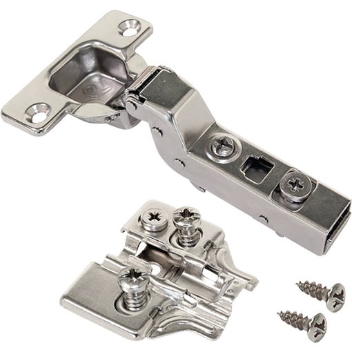 Bisagra D.35mm, oculta, amortiguada, abierta 100º, con placa base, 20 ut.