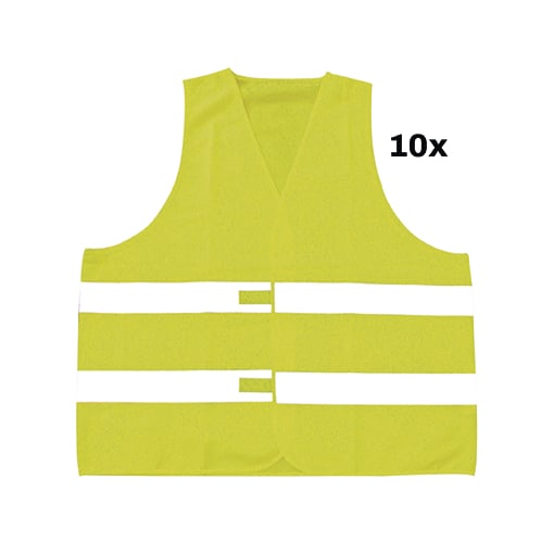 10er-Pack Warnweste gelb