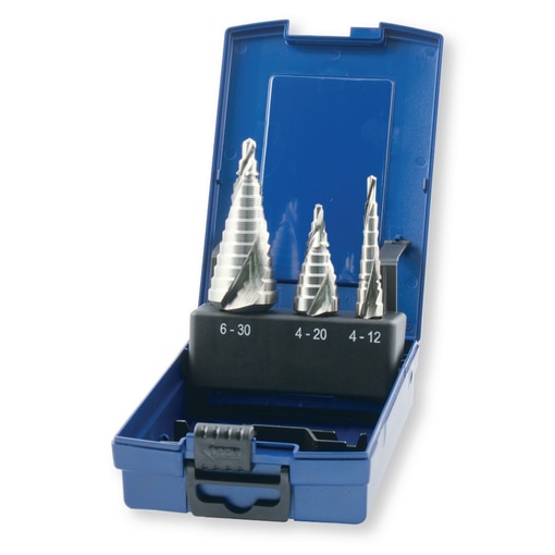 Stepped drill HSS set 3 pieces