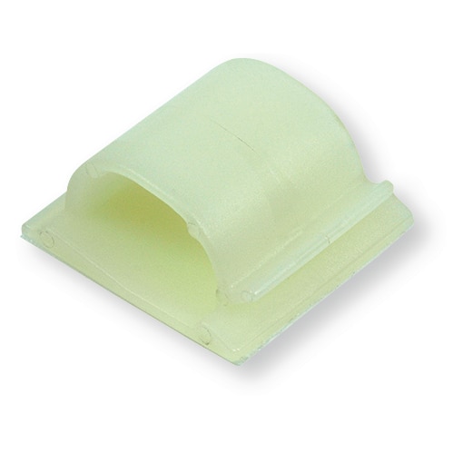 Boîte de 100 clips autocollants plastique blanc 32x32, pour câble 16