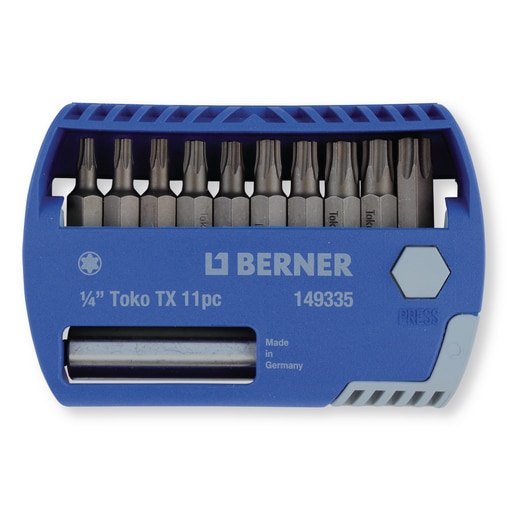 Conjunto de 11 bits torx toko 1/4”