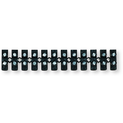 Boîte de 10 barrettes dominos noirs 16 mm², 50A, tenue de fil 850°C