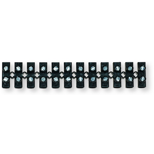 Boîte de 10 barrettes dominos noirs 10 mm², 32A, tenue de fil 850°C