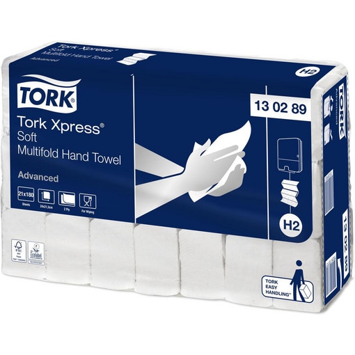 Tørkepapir Ark Multifold H2 Tork, 21pk a 180 ark