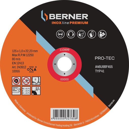 Trennscheibe INOXline PREMIUM PRO-TEC 115 x 1,0 x 22 mm