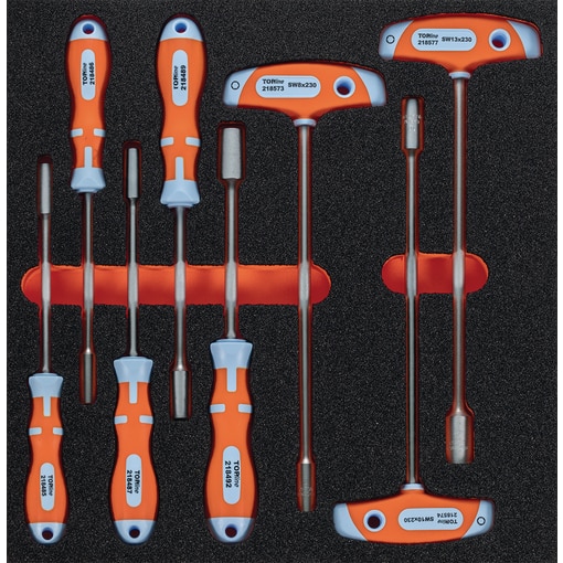 T-Steckschlüssel-Sortiment Außen-6-kant, in HS-Einlage 8tlg.