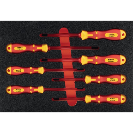 Screwdriver assortment 2K VDE slot - PH - PZ foam inlay 7 pieces