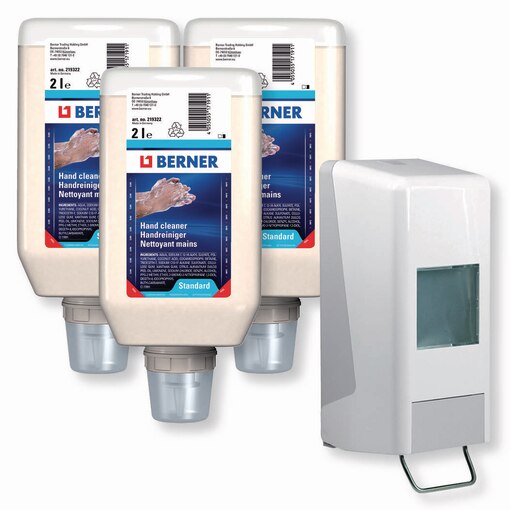 Intropack Nettoyant mains Standard 3 cartouches 2L + 1 distributeur mural