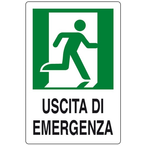 Segnale sicurezza uscita emergenza DX 500X333 mm