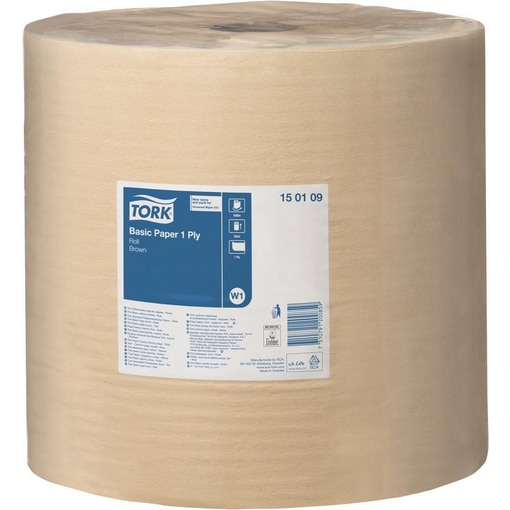 Tørkepapir Basic Papir brun stor-rull 1000m W1 Tork