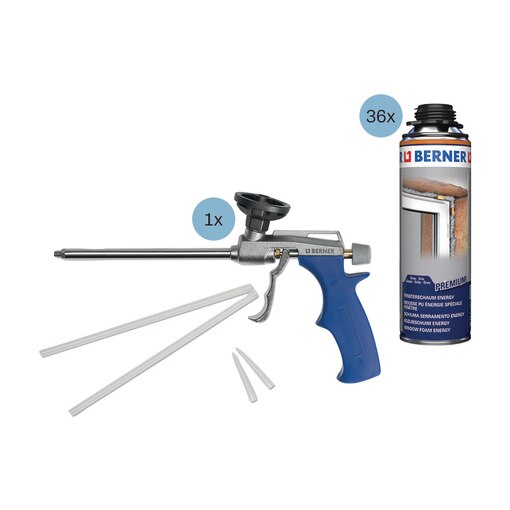 Schalldämm-Fensterschaum Energy grau und Schaumpistole ECO Paket