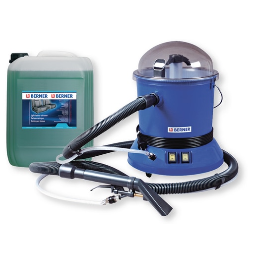 Lot aspirateur injecteur extracteur + nettoyant tissus moquette 10L