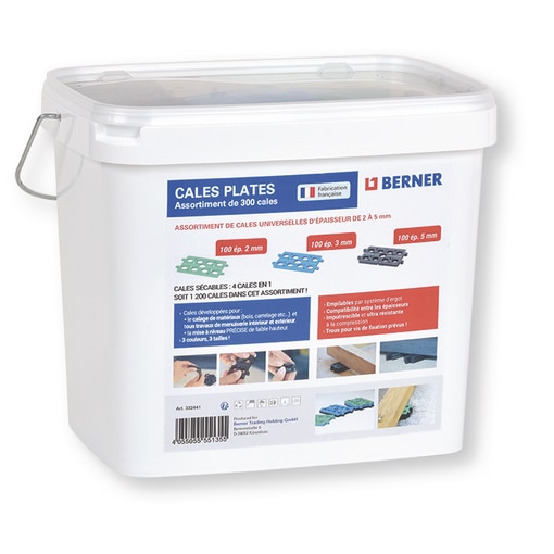 Assortiment de 300 cales plates (100x2mm ; 100x3mm ; 100x5mm)