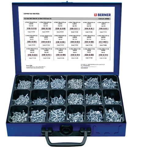 Coffret BS vis tôle DIN 7504-M & 7504-O SQ Inox A2