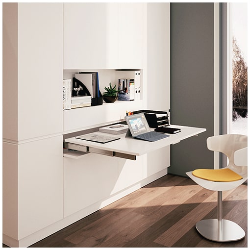 Coulisses pour table à rallonge Lunch+39 , Aluminium, Anodisé inox