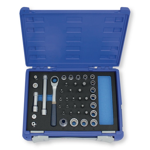 Ratchet ring wrench set, 40-piece