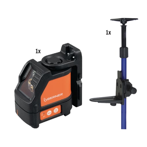 Kreuzlinienlaser Grün Basic und Teleskop-Stativ