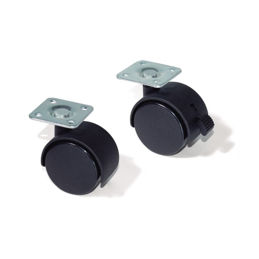 Ruedas para cómoda con placa montada