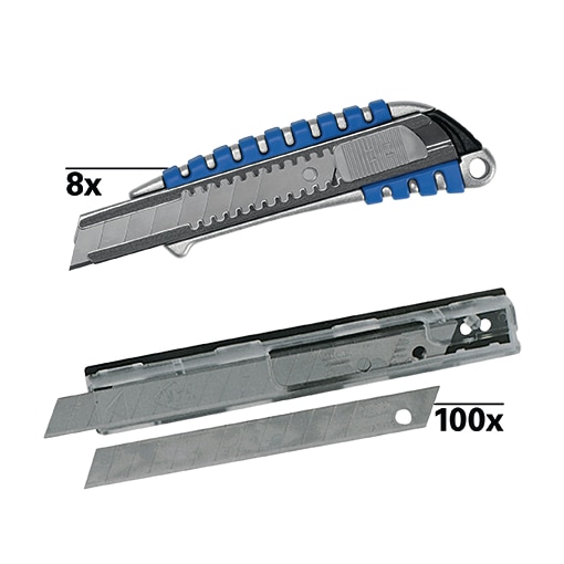 Paket 8 Cutter 18 mm inkl. 100 Klingen