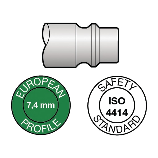 Coupleur femelle de sécurité S1, corps composite profil Européen passage 7,4 mm