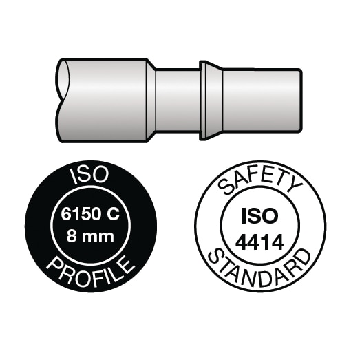 Coupleur femelle de sécurité S1, corps composite à profil ISO C passage de 8 mm