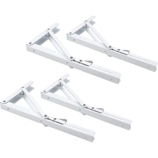 Emuca Jeu de Supports étagères pliables, 203mm, Peint en blanc