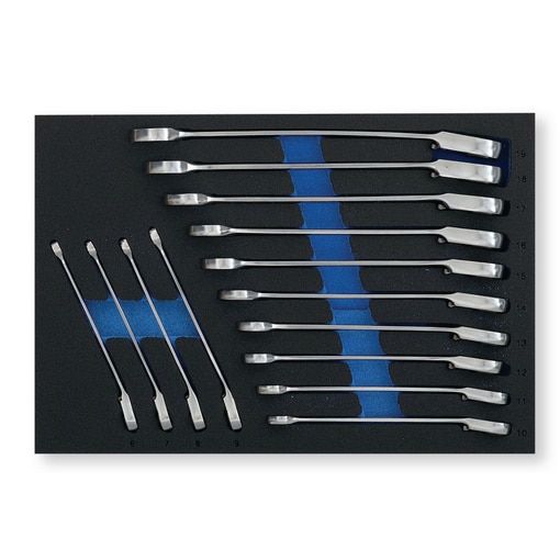 Hard foam inlay Combi ratchet spaspanner cap stop set 6-19 mm