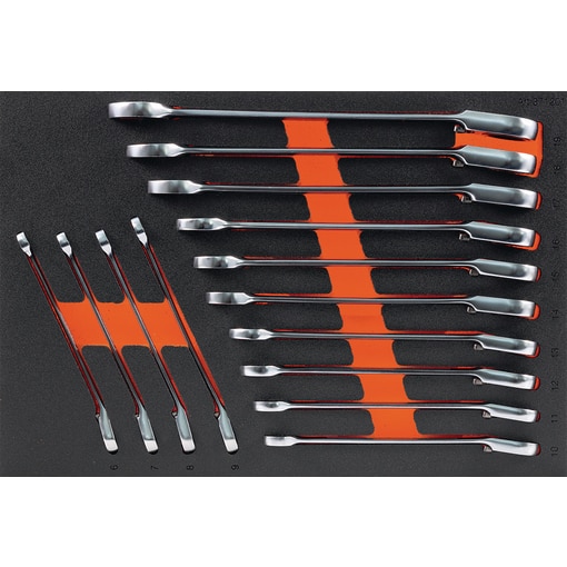 Hard foam inlay with Combi Ratchet Spanner 15° Set 1 F