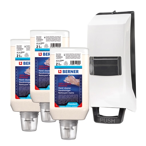 Set distributeur + nettoyant mains Standard 2L