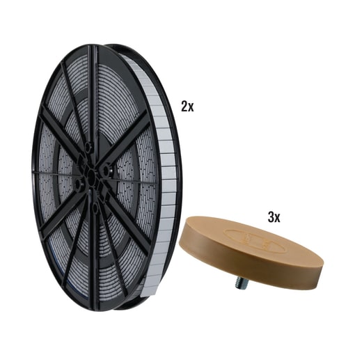 Zink-/Stahl-Klebegewicht und Radierscheibe