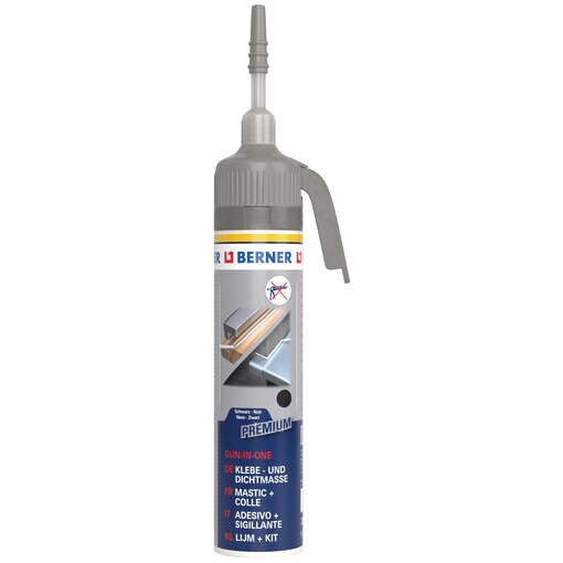 Gun in one Adhesive Sealant black Premium 200ml