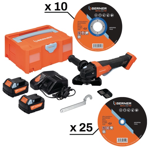 Kit Meuleuse 18 V 5ah +disques
