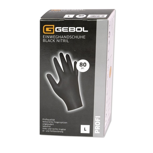 Gants jetables - nitrile noir 3,5 g / 80 taille M