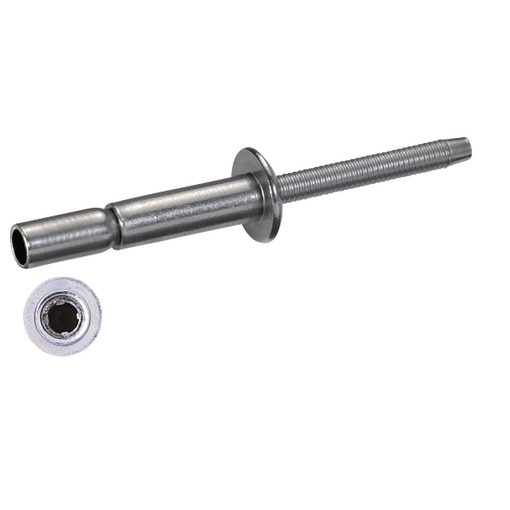 Mega-bolt blind rivets, flat head, stainless steel A2/stainless steel A2