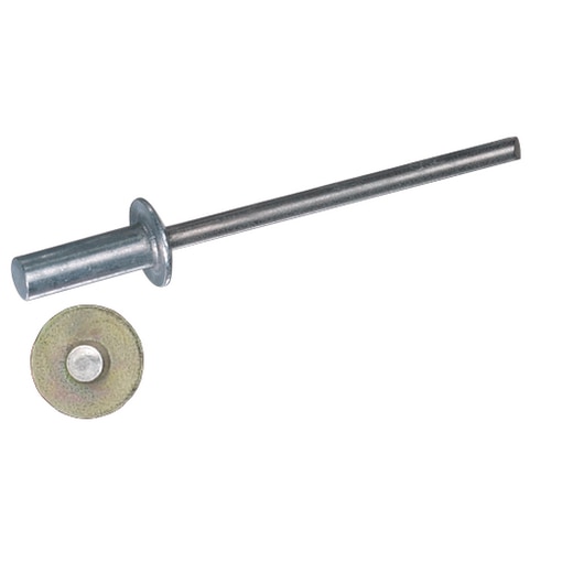 Sealing blind rivets, flat head, aluminium/stainless steel A2