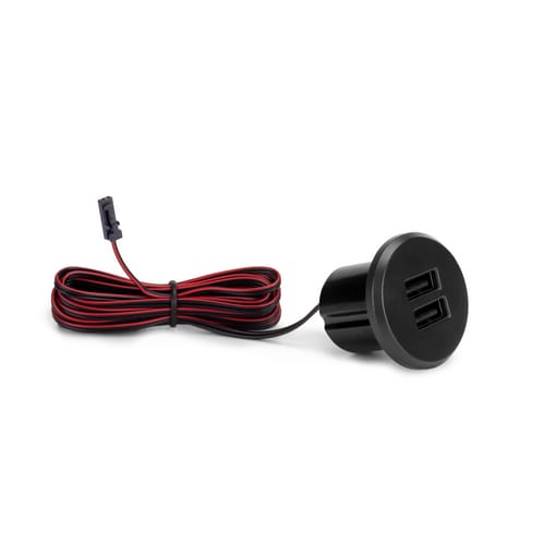 Connecteur de charge USB Plugy, 2 USB Type A (Ø25mm) MINILED