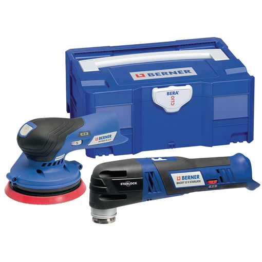 Cordless random orbital sander BACROS BL 12 V & Cordless oscillator BACOT Starlock 12 V, in BC+