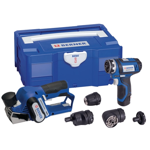 Cordless Drill driver with changeable heads BACDCH 12 V & Cordless planer BACP BL 12 V, in BC+