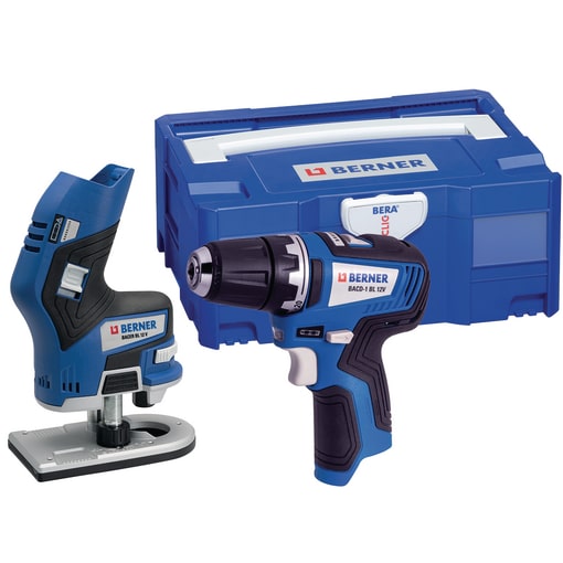 Cordless screwdriver BACD-1 BL 12 V & Cordless edge router BACER BL 12 V, in BC+