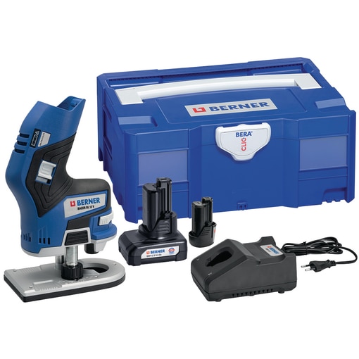 Cordless edge router BACER BL 12 V, 2.0 & 6.0 Ah, in BC+