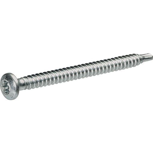 Self-drilling screw for flat roofing, raised CSK head, stainless steel A4, for wood/steel, drill capacity max. 2 x 1.0 mm