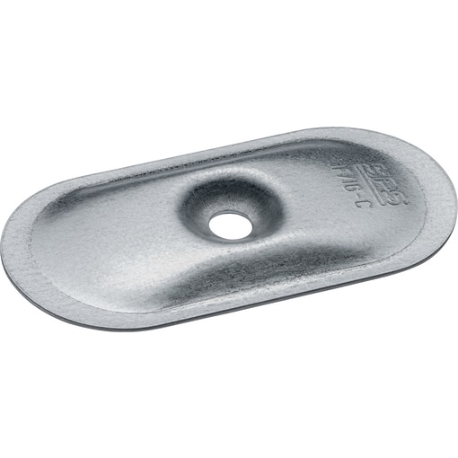 Flat roofing fastening stress plate, konvex, steel, zinc plated 