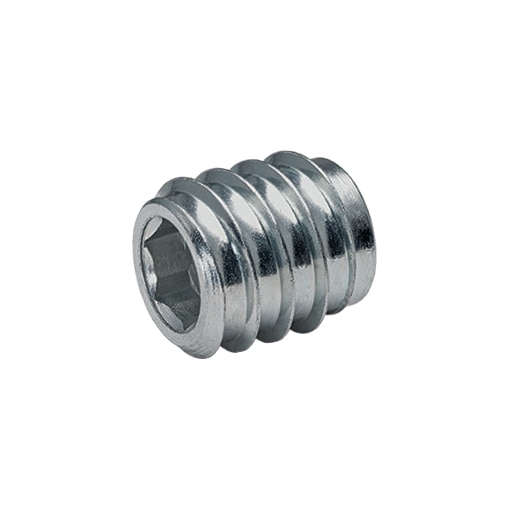 Screwed insert, internal hex drive, steel zinc plated 