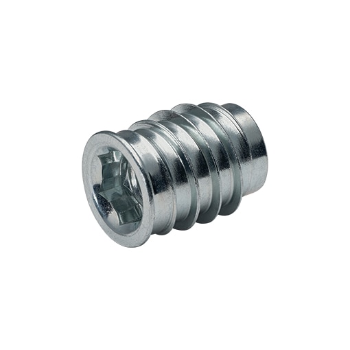 Screwed insert, internal hex drive, with collar, steel zinc plated 