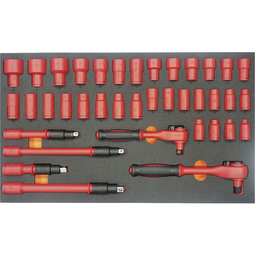 FULLY INS. SOCKET SET 3/8”-½”