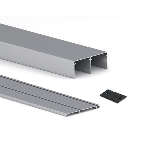 Kit rails nivelé clipsable pour Placard 74 Canal anodisé mat long. 4m
