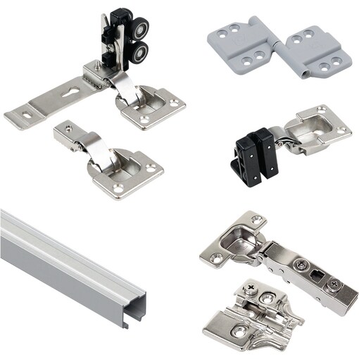 Système Twofold 2 portes suspendues pliantes slow, sans guide inférieur