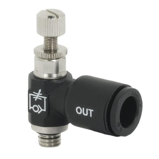 Raccord régleur de débit orientable à l'échappement à vis extérieur filetage cyl