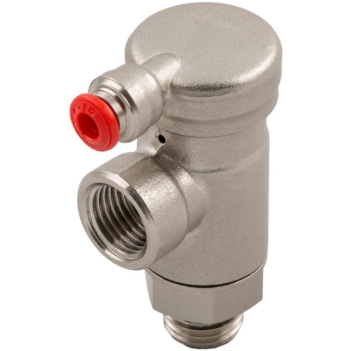 Raccord stop vérin laiton nickelé bidirectionnel orientable filetage cylindrique